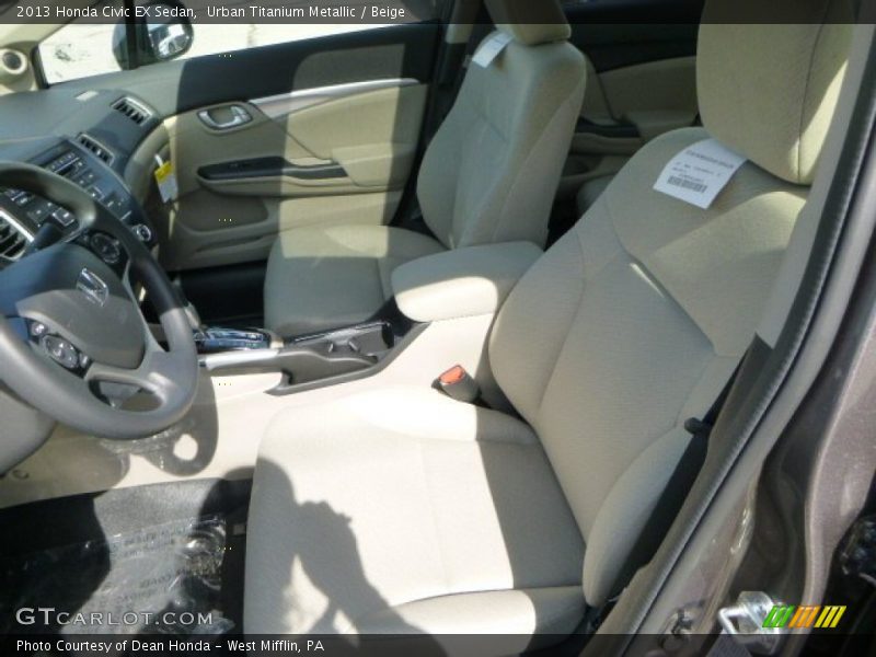 Urban Titanium Metallic / Beige 2013 Honda Civic EX Sedan