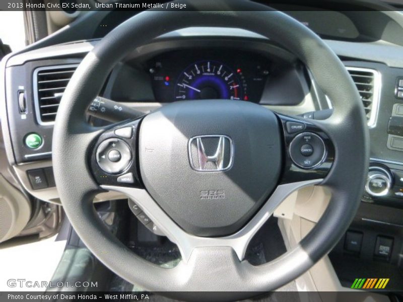 Urban Titanium Metallic / Beige 2013 Honda Civic EX Sedan
