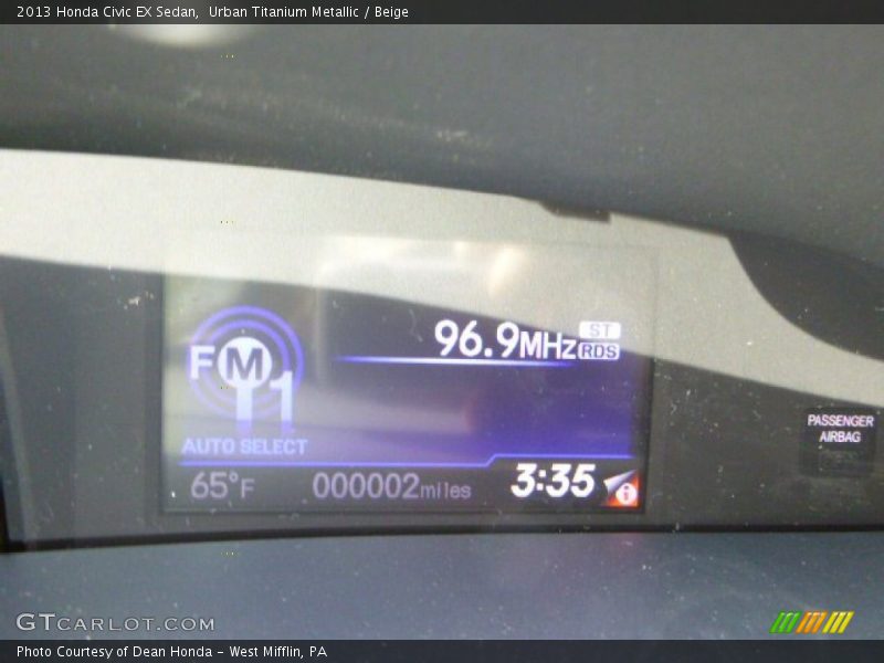 Urban Titanium Metallic / Beige 2013 Honda Civic EX Sedan