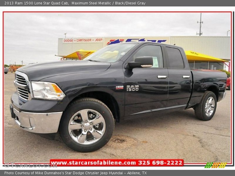 Maximum Steel Metallic / Black/Diesel Gray 2013 Ram 1500 Lone Star Quad Cab