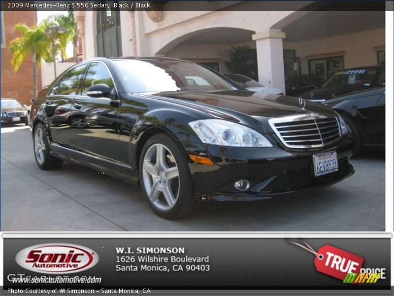 Black / Black 2009 Mercedes-Benz S 550 Sedan