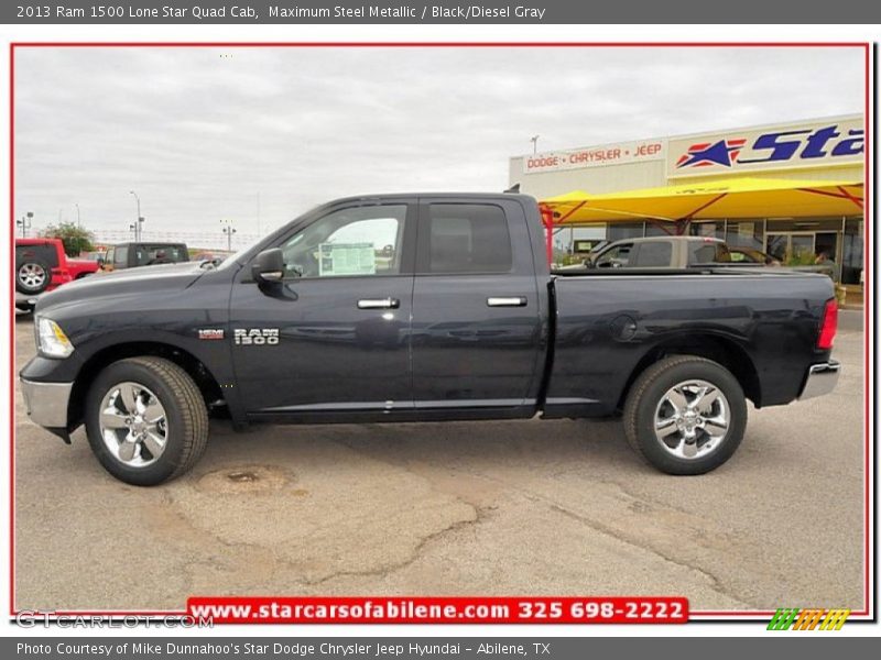 Maximum Steel Metallic / Black/Diesel Gray 2013 Ram 1500 Lone Star Quad Cab
