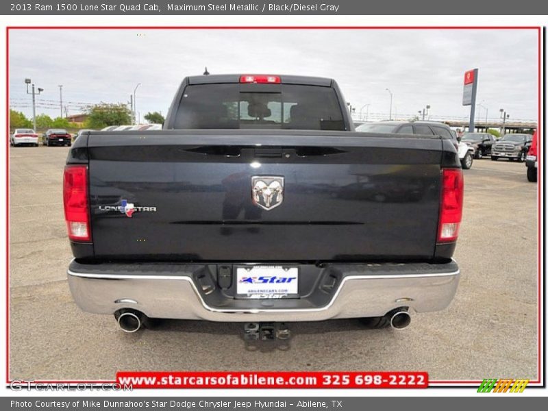 Maximum Steel Metallic / Black/Diesel Gray 2013 Ram 1500 Lone Star Quad Cab