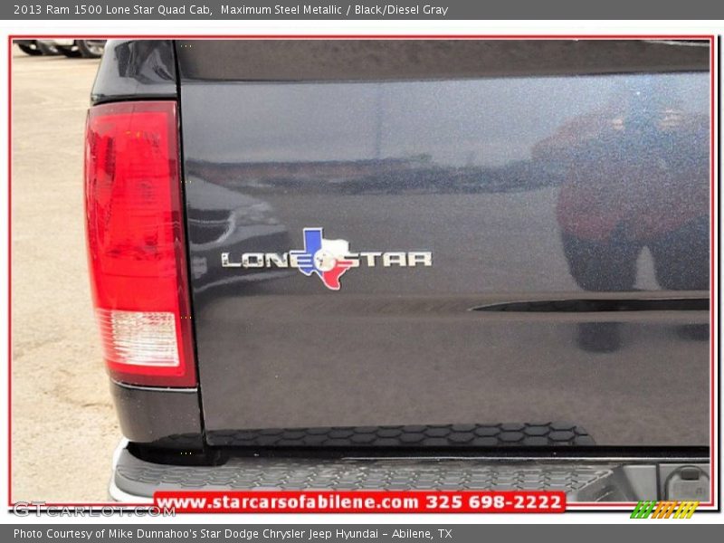 Maximum Steel Metallic / Black/Diesel Gray 2013 Ram 1500 Lone Star Quad Cab
