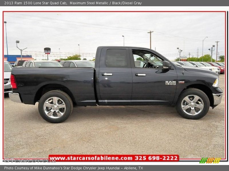 Maximum Steel Metallic / Black/Diesel Gray 2013 Ram 1500 Lone Star Quad Cab