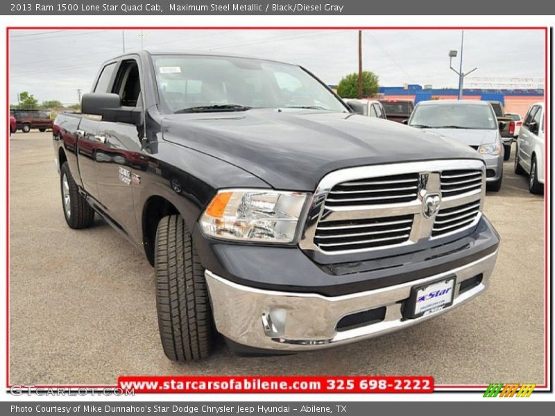 Maximum Steel Metallic / Black/Diesel Gray 2013 Ram 1500 Lone Star Quad Cab