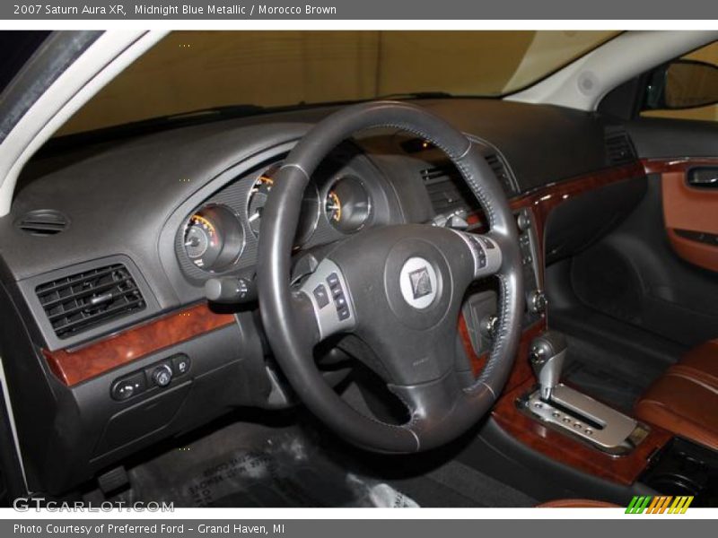 Midnight Blue Metallic / Morocco Brown 2007 Saturn Aura XR