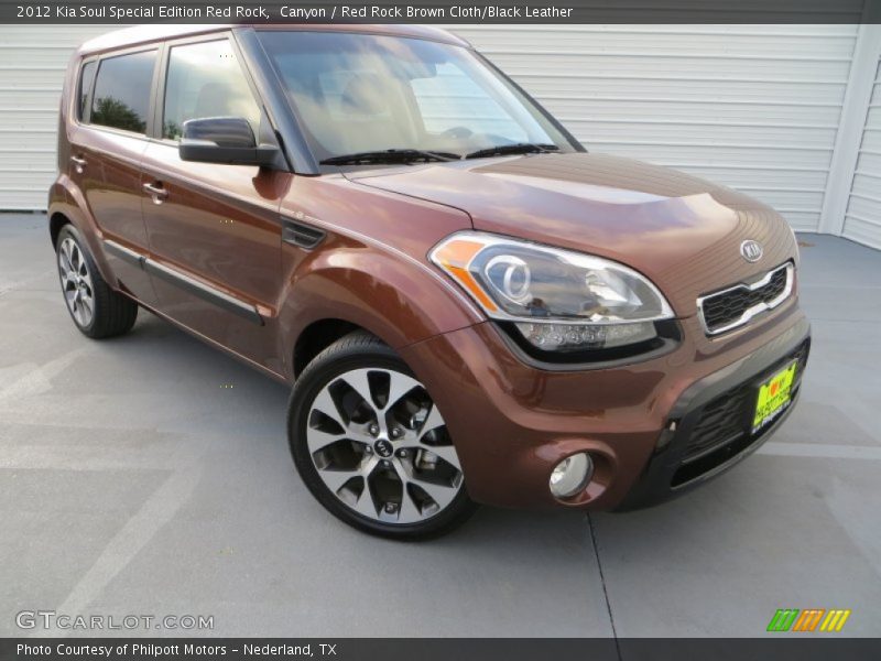 Canyon / Red Rock Brown Cloth/Black Leather 2012 Kia Soul Special Edition Red Rock