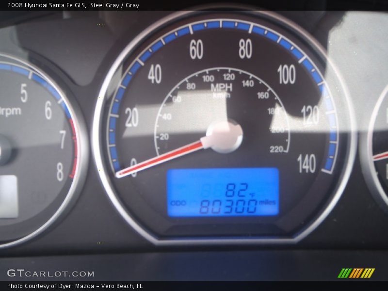 Steel Gray / Gray 2008 Hyundai Santa Fe GLS