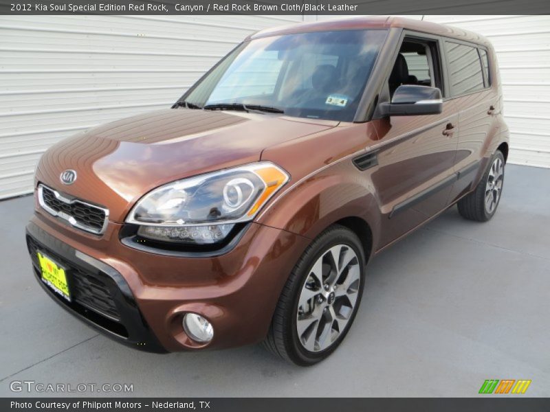 Canyon / Red Rock Brown Cloth/Black Leather 2012 Kia Soul Special Edition Red Rock