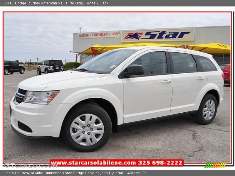 White / Black 2013 Dodge Journey American Value Package