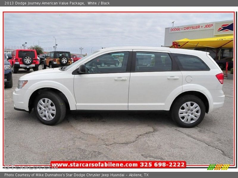 White / Black 2013 Dodge Journey American Value Package