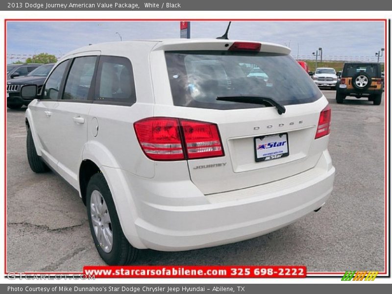 White / Black 2013 Dodge Journey American Value Package