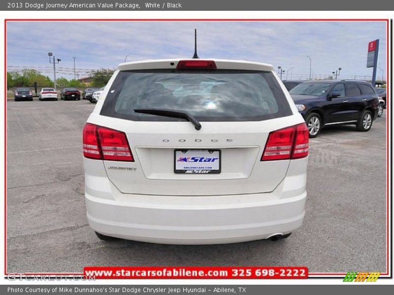 White / Black 2013 Dodge Journey American Value Package