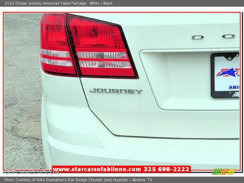 White / Black 2013 Dodge Journey American Value Package