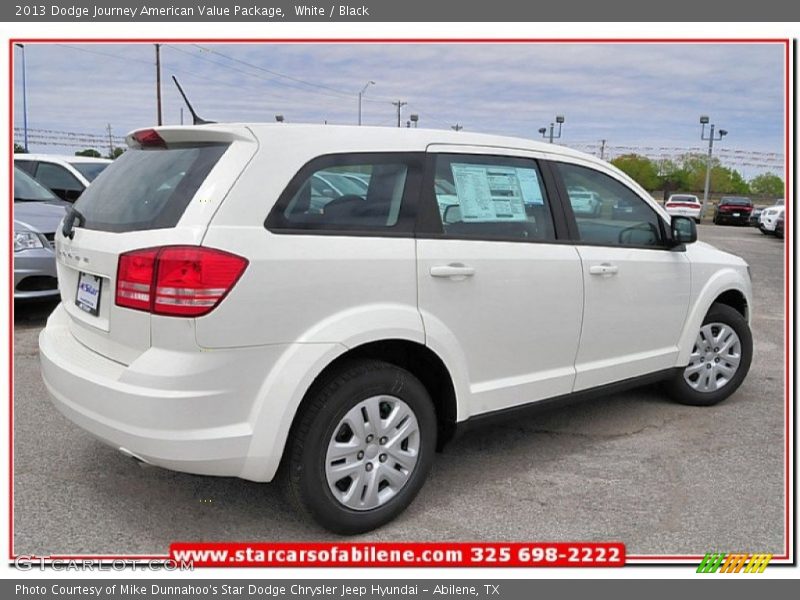 White / Black 2013 Dodge Journey American Value Package
