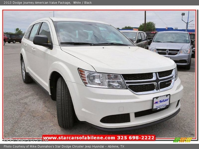 White / Black 2013 Dodge Journey American Value Package