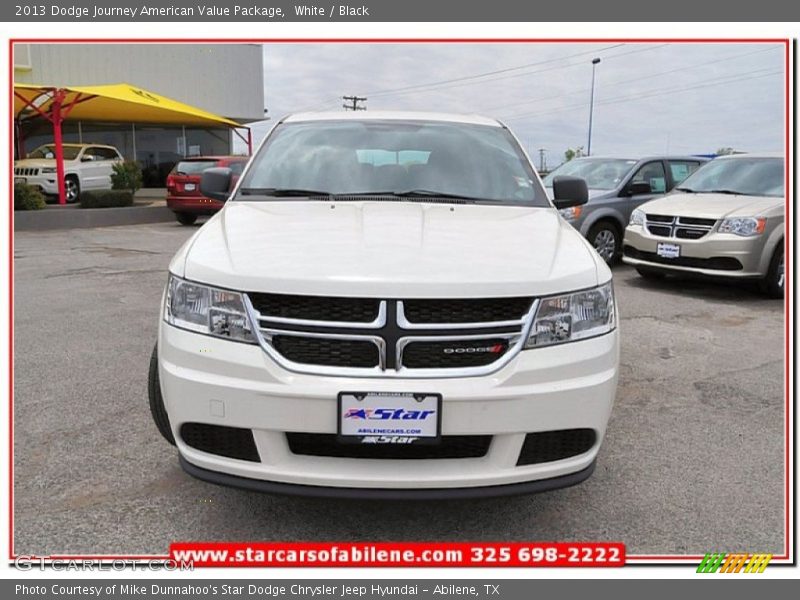 White / Black 2013 Dodge Journey American Value Package