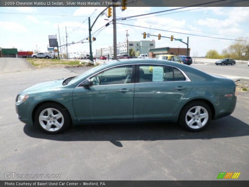 Silver Moss Metallic / Titanium 2009 Chevrolet Malibu LS Sedan