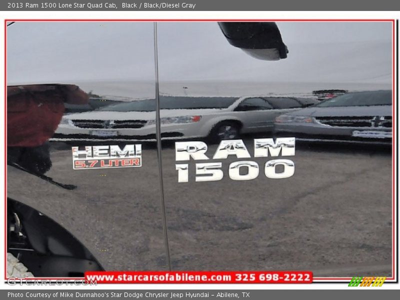 Black / Black/Diesel Gray 2013 Ram 1500 Lone Star Quad Cab