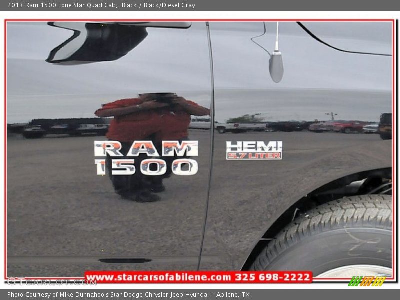 Black / Black/Diesel Gray 2013 Ram 1500 Lone Star Quad Cab