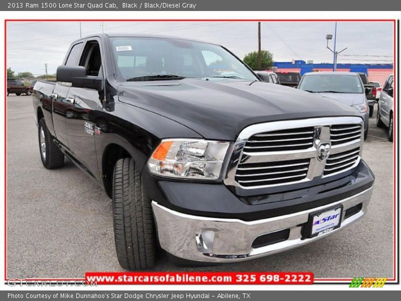 Black / Black/Diesel Gray 2013 Ram 1500 Lone Star Quad Cab