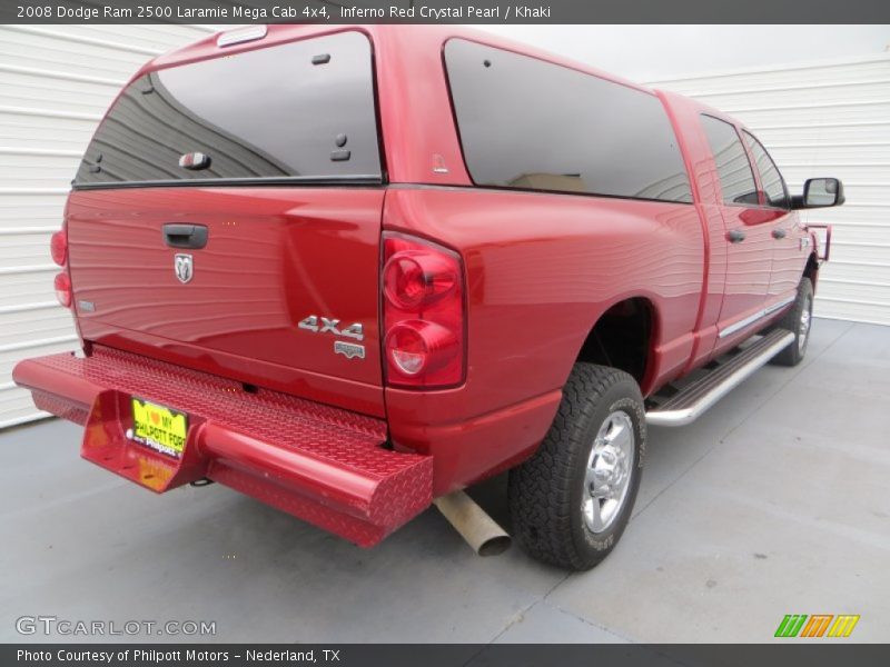 Inferno Red Crystal Pearl / Khaki 2008 Dodge Ram 2500 Laramie Mega Cab 4x4