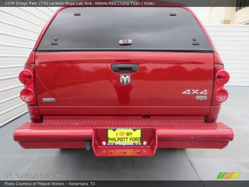 Inferno Red Crystal Pearl / Khaki 2008 Dodge Ram 2500 Laramie Mega Cab 4x4
