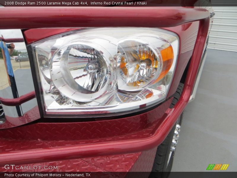 Inferno Red Crystal Pearl / Khaki 2008 Dodge Ram 2500 Laramie Mega Cab 4x4