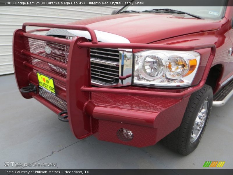 Inferno Red Crystal Pearl / Khaki 2008 Dodge Ram 2500 Laramie Mega Cab 4x4