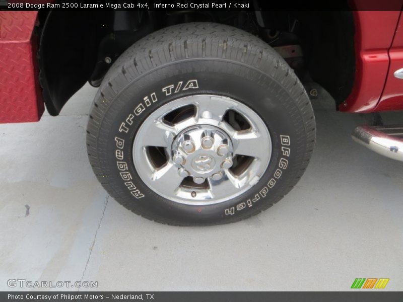 Inferno Red Crystal Pearl / Khaki 2008 Dodge Ram 2500 Laramie Mega Cab 4x4