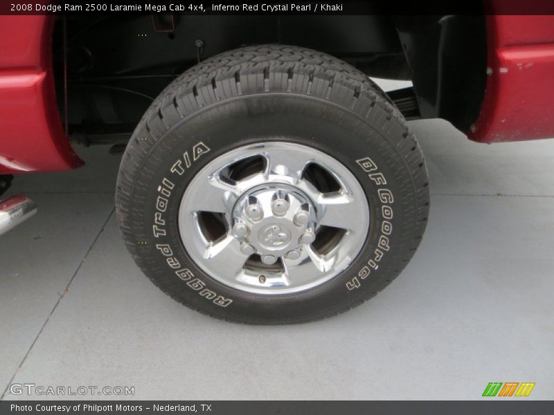 Inferno Red Crystal Pearl / Khaki 2008 Dodge Ram 2500 Laramie Mega Cab 4x4