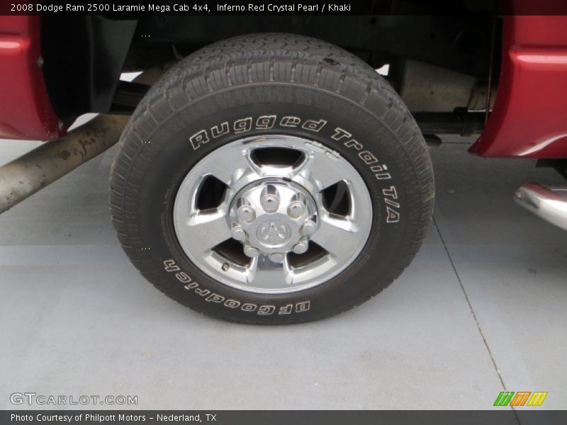 Inferno Red Crystal Pearl / Khaki 2008 Dodge Ram 2500 Laramie Mega Cab 4x4