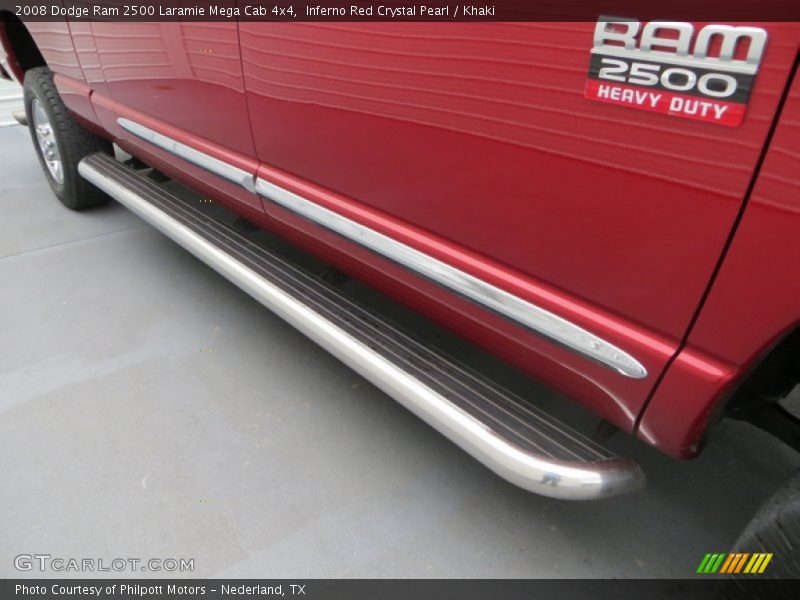Inferno Red Crystal Pearl / Khaki 2008 Dodge Ram 2500 Laramie Mega Cab 4x4