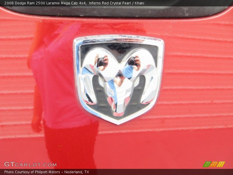 Inferno Red Crystal Pearl / Khaki 2008 Dodge Ram 2500 Laramie Mega Cab 4x4