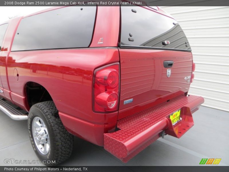 Inferno Red Crystal Pearl / Khaki 2008 Dodge Ram 2500 Laramie Mega Cab 4x4