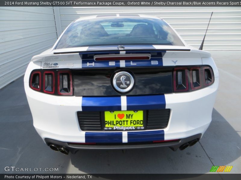 Oxford White / Shelby Charcoal Black/Blue Accents Recaro Sport Seats 2014 Ford Mustang Shelby GT500 SVT Performance Package Coupe