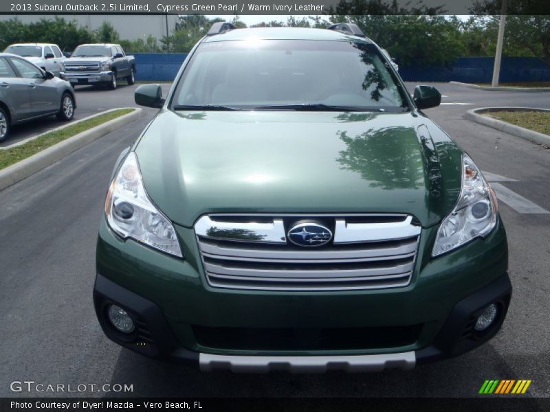 Cypress Green Pearl / Warm Ivory Leather 2013 Subaru Outback 2.5i Limited