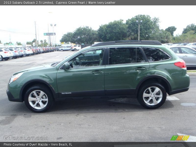 Cypress Green Pearl / Warm Ivory Leather 2013 Subaru Outback 2.5i Limited