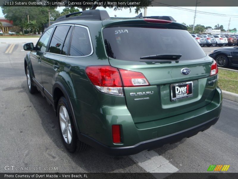 Cypress Green Pearl / Warm Ivory Leather 2013 Subaru Outback 2.5i Limited