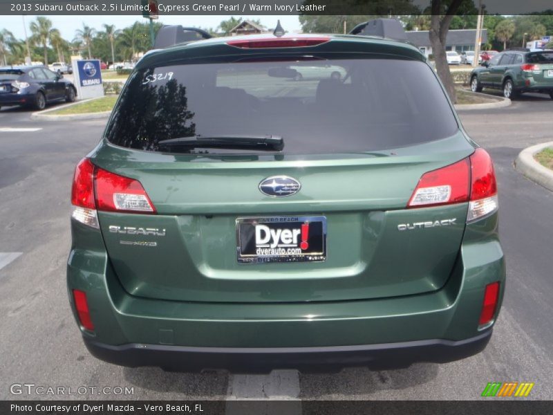 Cypress Green Pearl / Warm Ivory Leather 2013 Subaru Outback 2.5i Limited