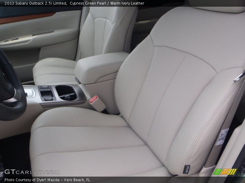 Cypress Green Pearl / Warm Ivory Leather 2013 Subaru Outback 2.5i Limited
