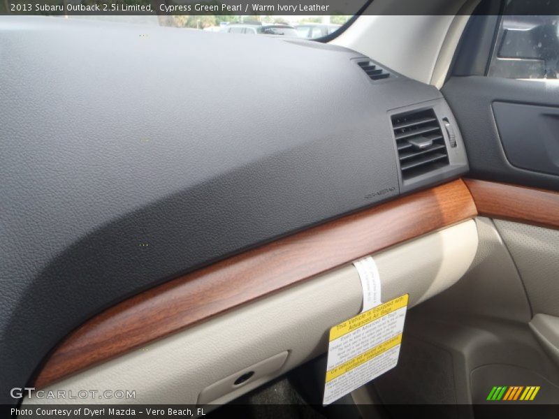 Cypress Green Pearl / Warm Ivory Leather 2013 Subaru Outback 2.5i Limited