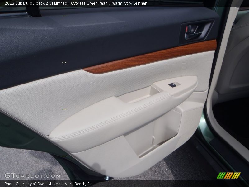 Cypress Green Pearl / Warm Ivory Leather 2013 Subaru Outback 2.5i Limited