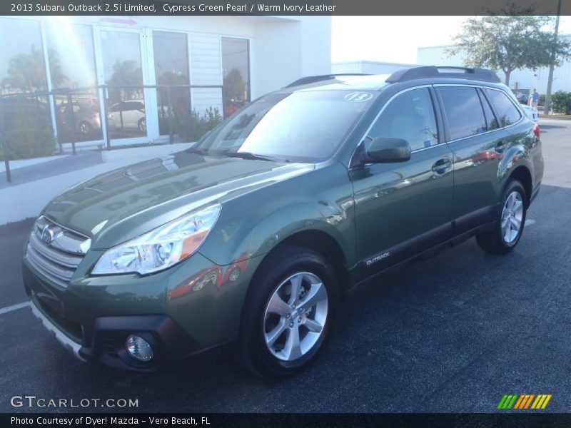 Cypress Green Pearl / Warm Ivory Leather 2013 Subaru Outback 2.5i Limited