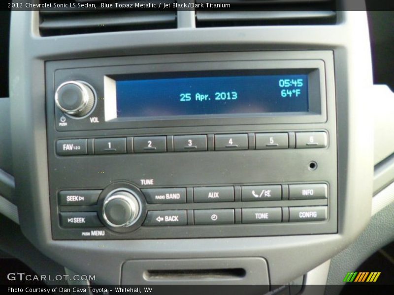 Blue Topaz Metallic / Jet Black/Dark Titanium 2012 Chevrolet Sonic LS Sedan