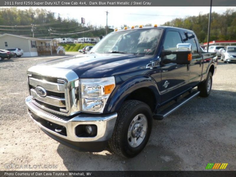 Dark Blue Pearl Metallic / Steel Gray 2011 Ford F250 Super Duty XLT Crew Cab 4x4