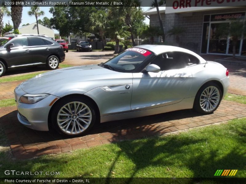 Titanium Silver Metallic / Black 2009 BMW Z4 sDrive35i Roadster