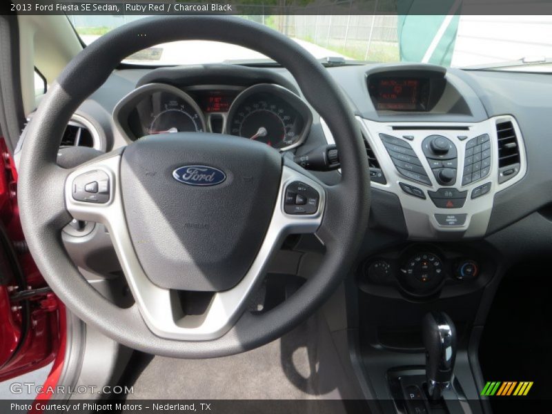 Ruby Red / Charcoal Black 2013 Ford Fiesta SE Sedan