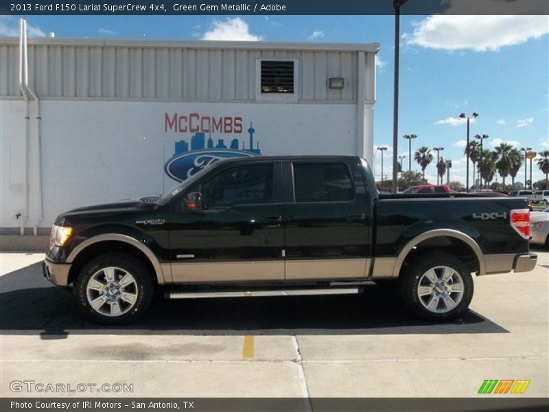 Green Gem Metallic / Adobe 2013 Ford F150 Lariat SuperCrew 4x4